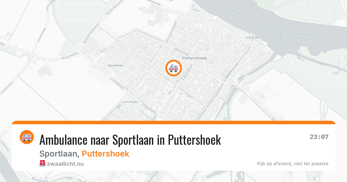 Ambulance naar Sportlaan in Puttershoek — 21 jul 2026