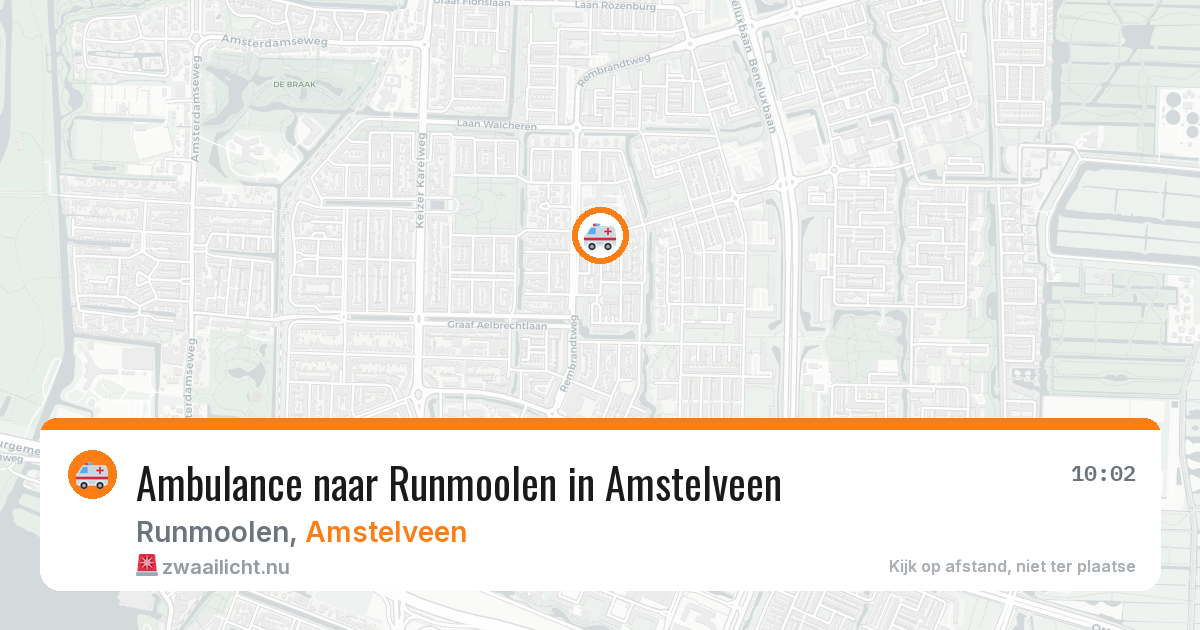 Ambulance naar Runmoolen in Amstelveen — 20 jul 2026
