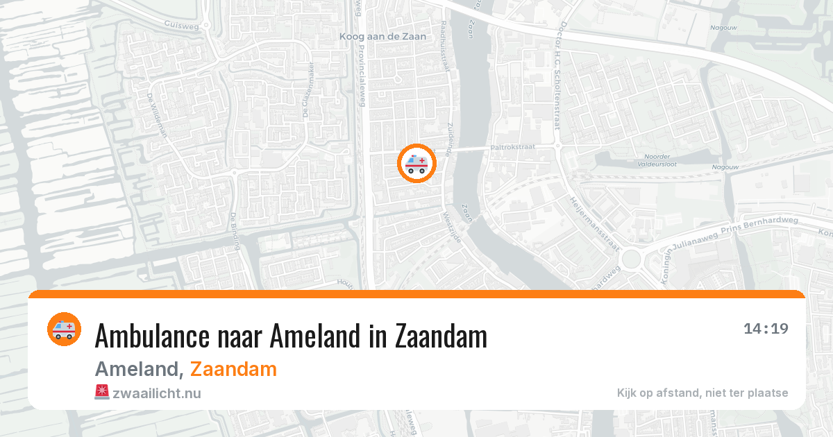 Ambulance naar Ameland in Zaandam — 7 mei 2026