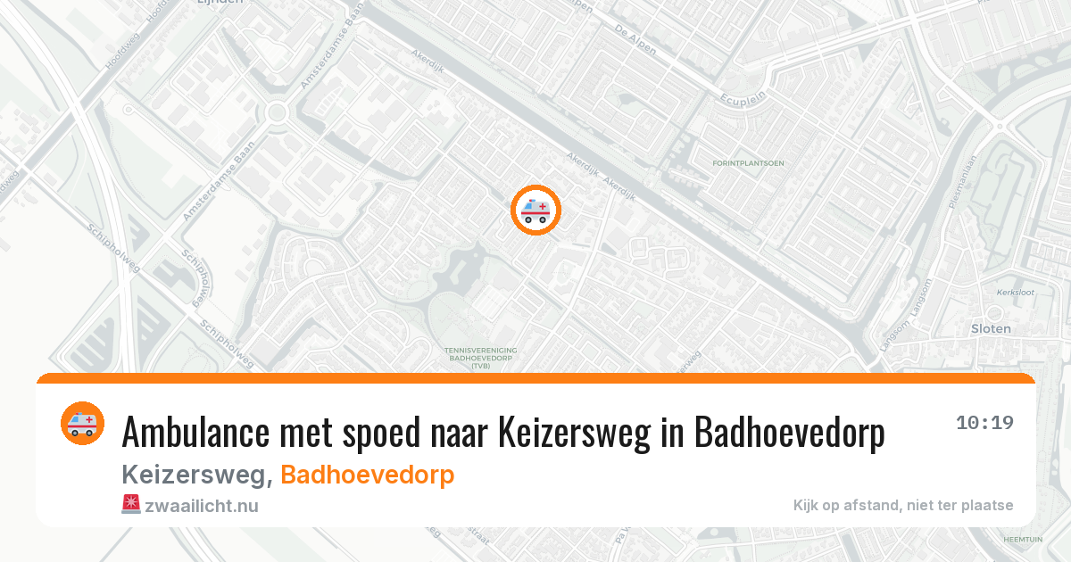 Ambulance met spoed naar Keizersweg in Badhoevedorp — 23 apr 2026