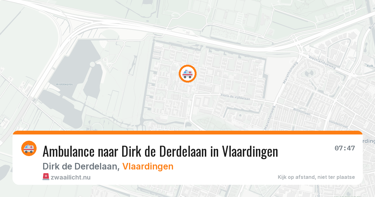 Ambulance naar Dirk de Derdelaan in Vlaardingen — 16 jul 2026