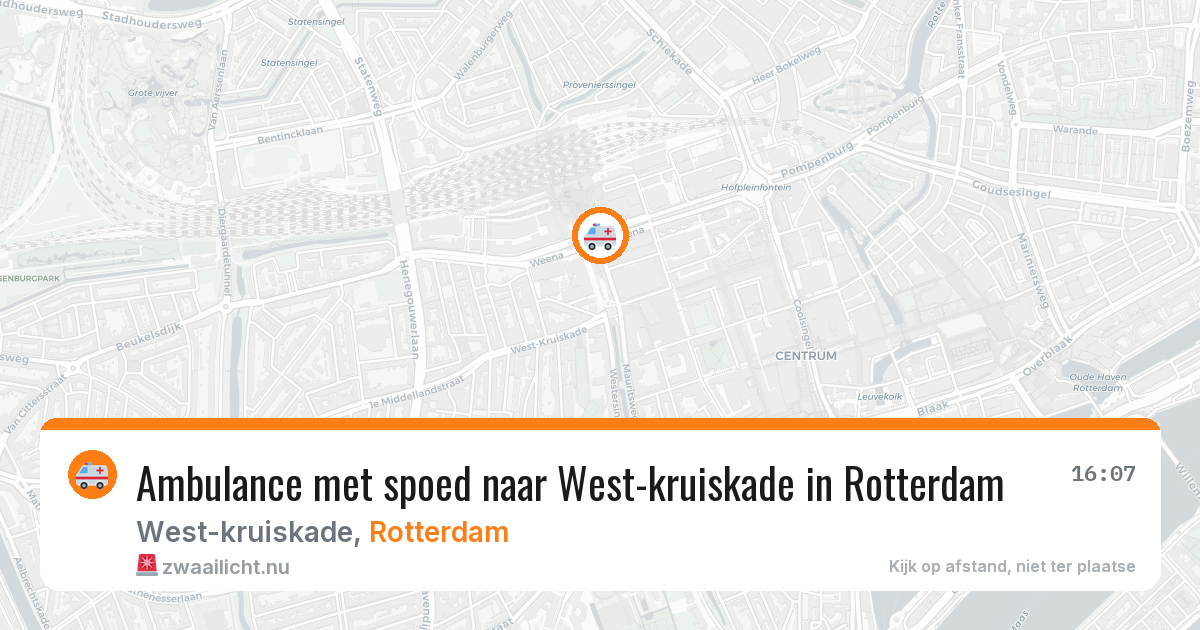 Ambulance met spoed naar West-kruiskade in Rotterdam — 23 mei 2026