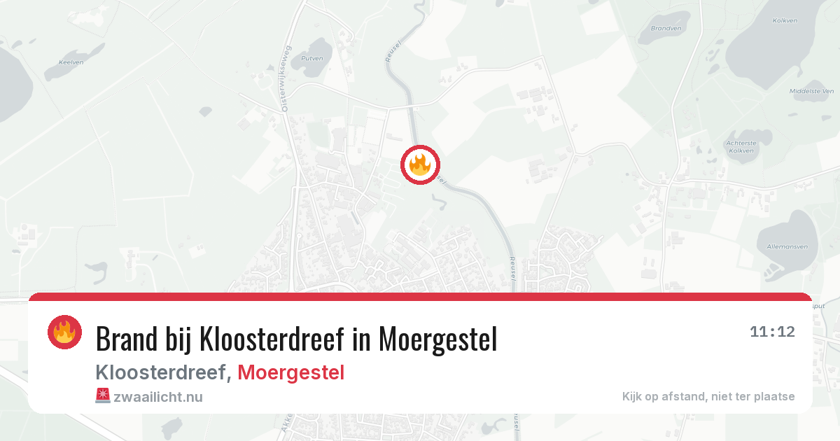 Brand bij Kloosterdreef in Moergestel — 22 mei 2026