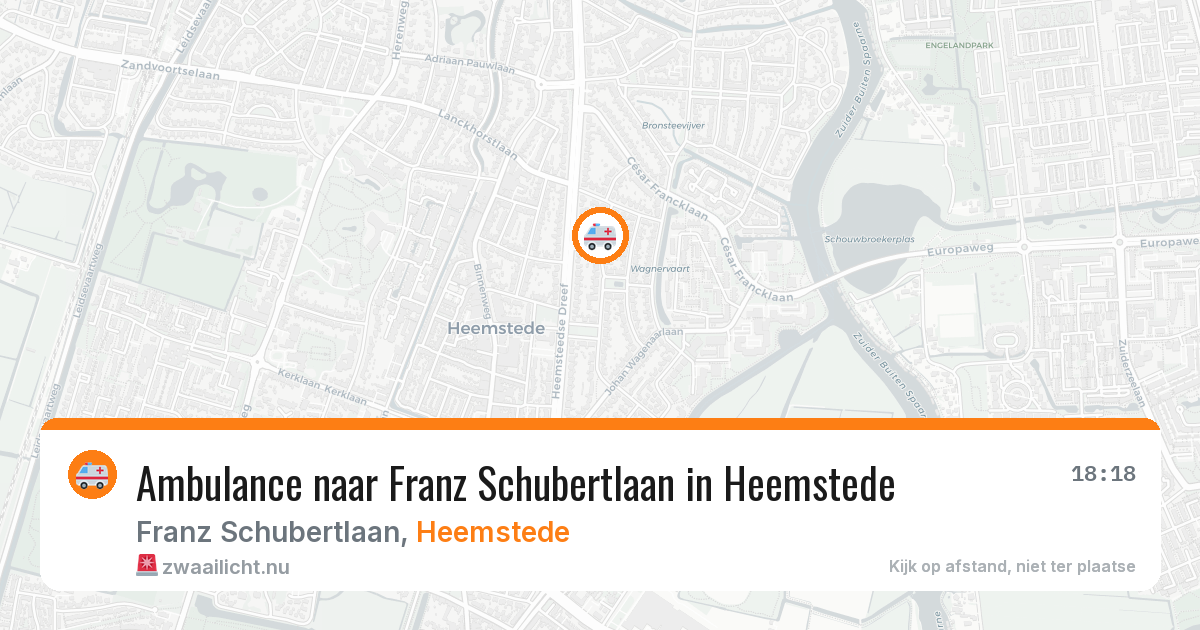 Ambulance naar Franz Schubertlaan in Heemstede — 22 mei 2026