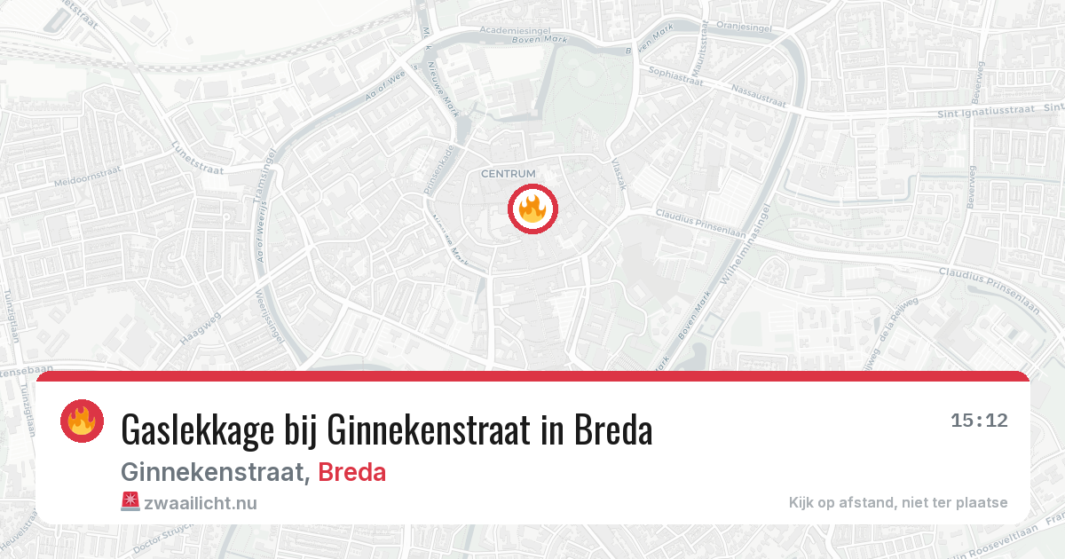 Gaslekkage bij Ginnekenstraat in Breda — 1 jun 2026