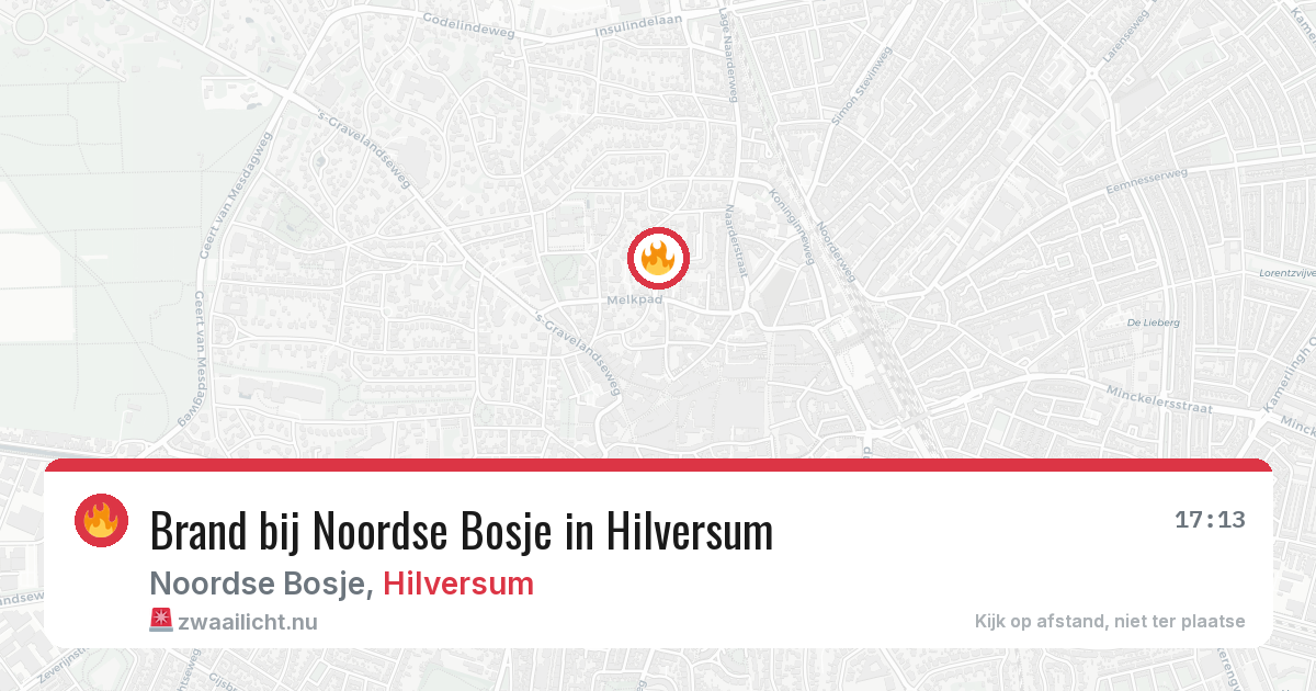Brand bij Noordse Bosje in Hilversum — 21 jul 2026