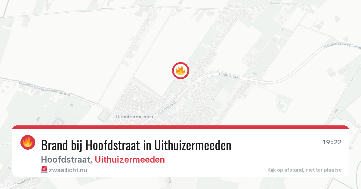 Brand bij Hoofdstraat in Uithuizermeeden — 17 mei 2026