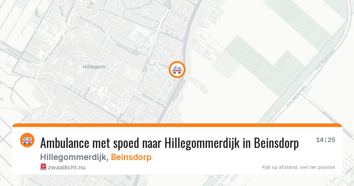 Ambulance met spoed naar Hillegommerdijk in Beinsdorp — 15 jul 2026