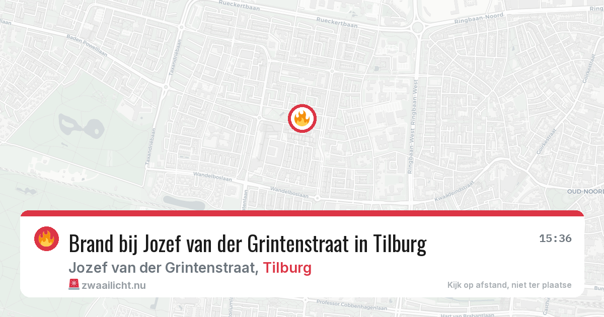 Brand bij Jozef van der Grintenstraat in Tilburg — 20 jul 2026