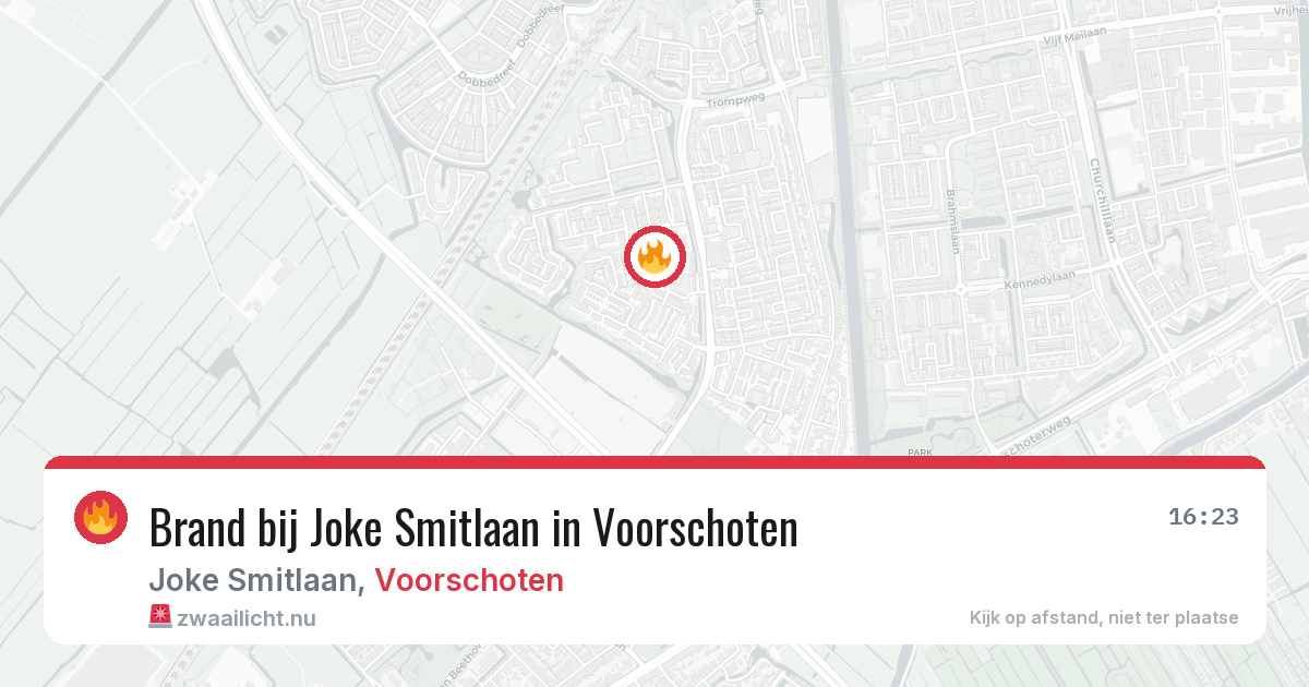 Brand bij Joke Smitlaan in Voorschoten — 19 jul 2026