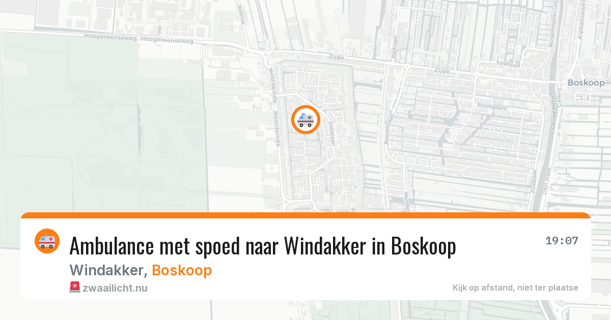 Ambulance met spoed naar Windakker in Boskoop — 12 jul 2026
