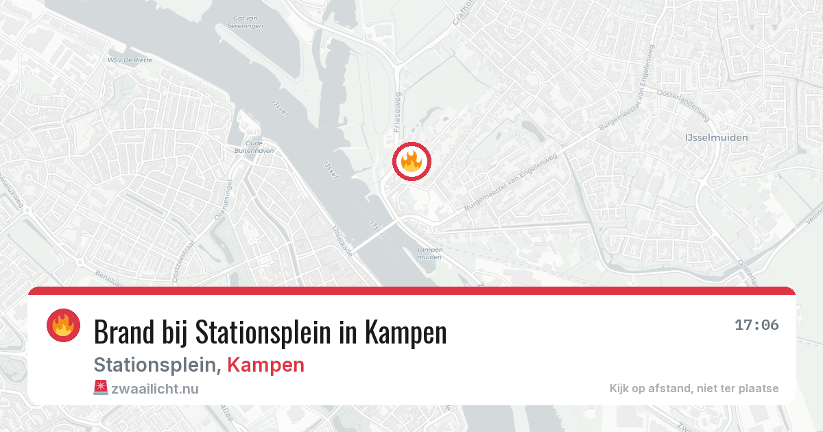 Brand bij Stationsplein in Kampen — 15 jul 2026
