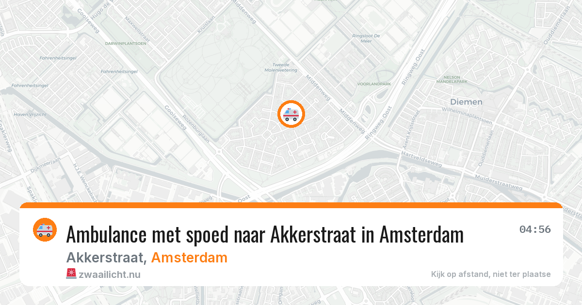 Ambulance met spoed naar Akkerstraat in Amsterdam — 12 mei 2026
