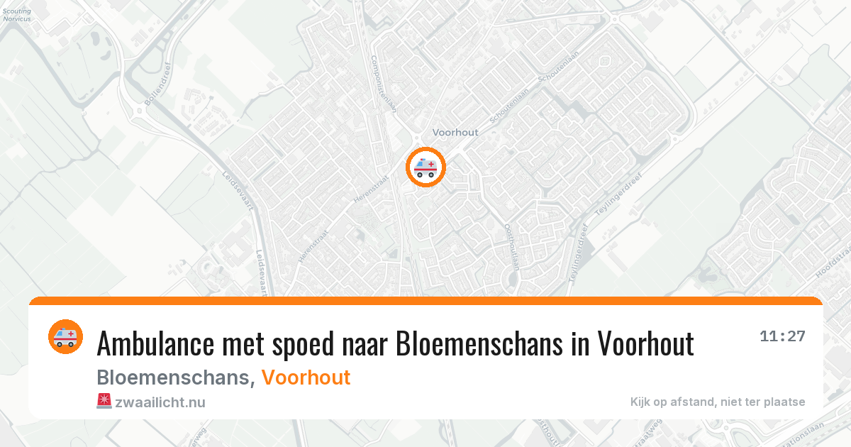 Ambulance met spoed naar Bloemenschans in Voorhout — 28 feb 2026