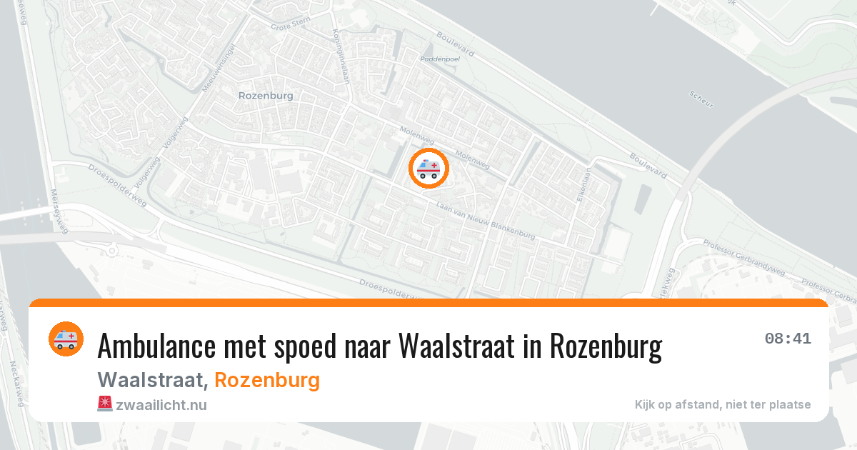 Ambulance met spoed naar Waalstraat in Rozenburg — 12 jul 2026