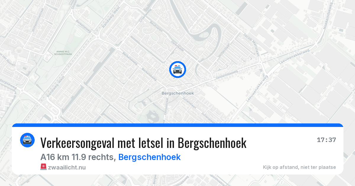 Verkeersongeval met letsel in Bergschenhoek — 15 jul 2026