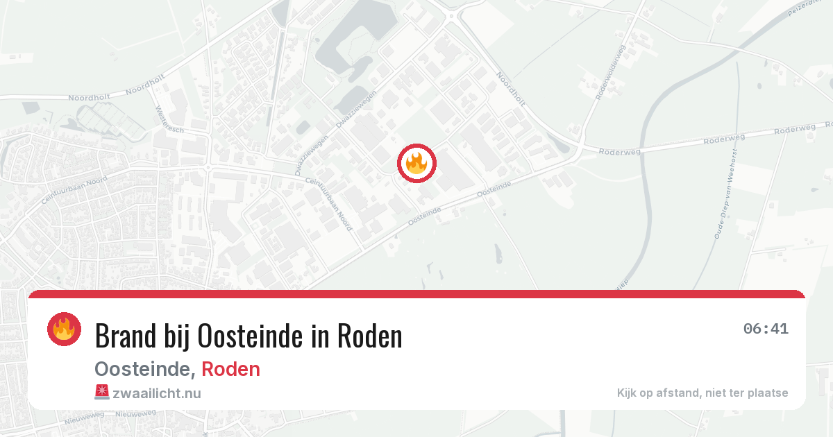 Brand bij Oosteinde in Roden — 8 jun 2026