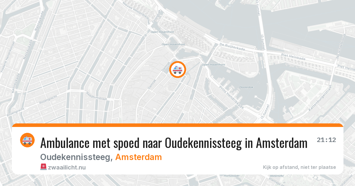 Ambulance met spoed naar Oudekennissteeg in Amsterdam — 29 mrt 2026