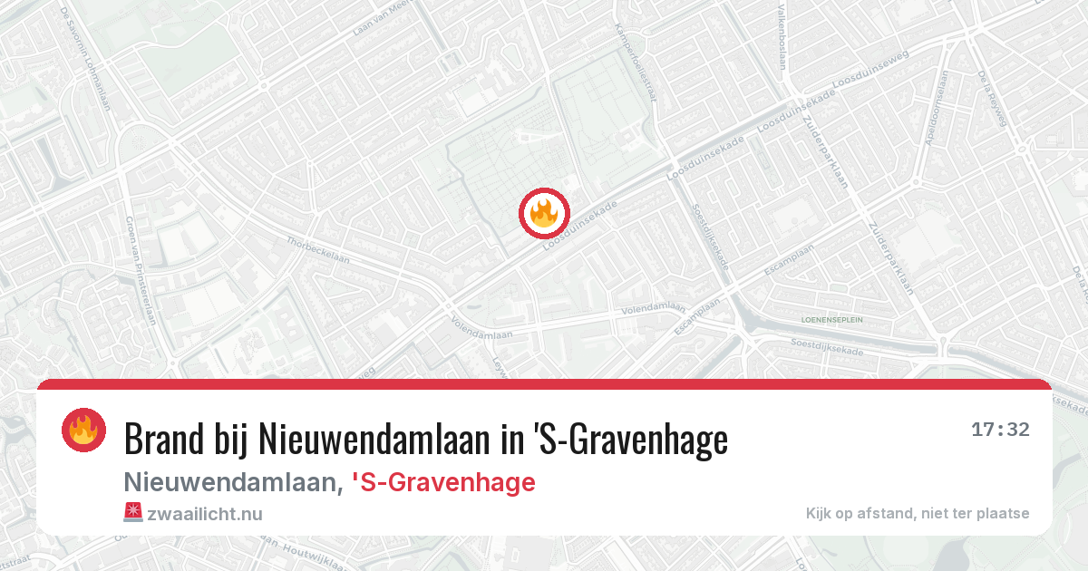 Brand bij Nieuwendamlaan in 'S-Gravenhage — 16 mrt 2026
