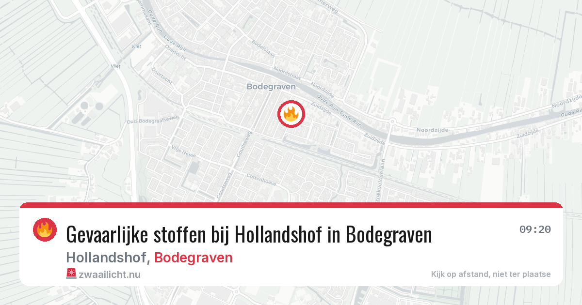 Gevaarlijke stoffen bij Hollandshof in Bodegraven — 20 mei 2026