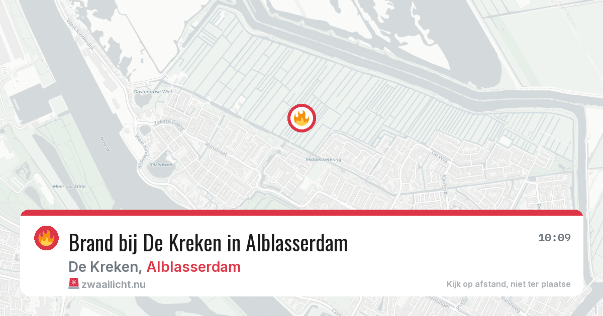 Brand bij De Kreken in Alblasserdam — 17 jul 2026