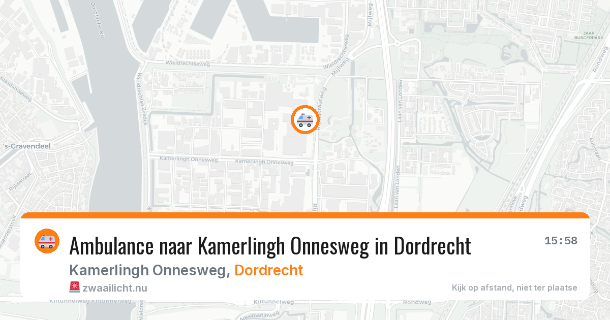 Ambulance naar Kamerlingh Onnesweg in Dordrecht — 16 mrt 2026