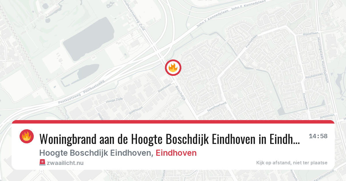 Woningbrand aan de Hoogte Boschdijk Eindhoven in Eindhoven — 20 apr 2026