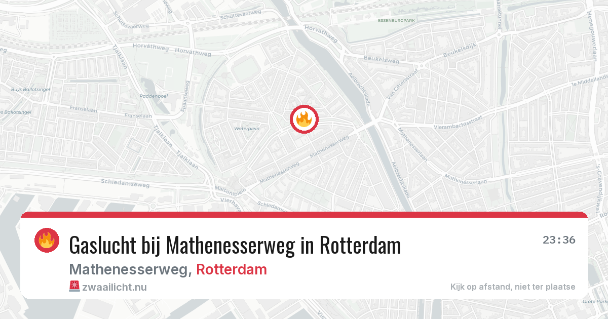 Gaslucht bij Mathenesserweg in Rotterdam — 20 jul 2026