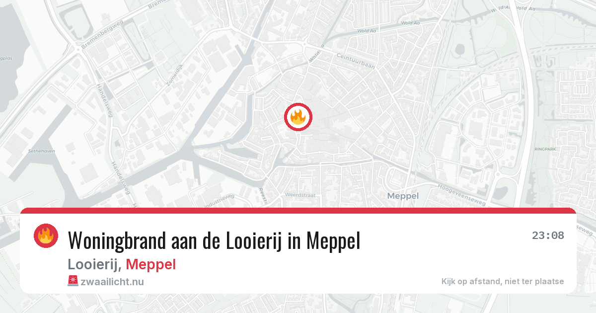 Woningbrand aan de Looierij in Meppel — 24 mei 2026