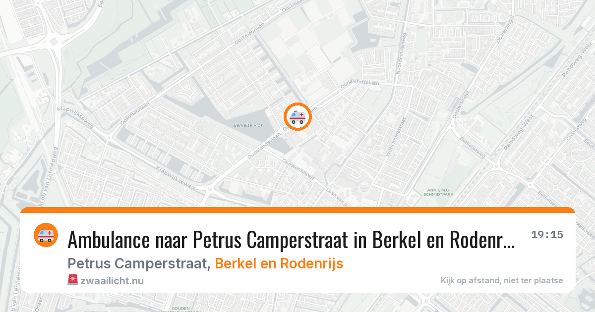 Ambulance naar Petrus Camperstraat in Berkel en Rodenrijs — 25 jul 2026