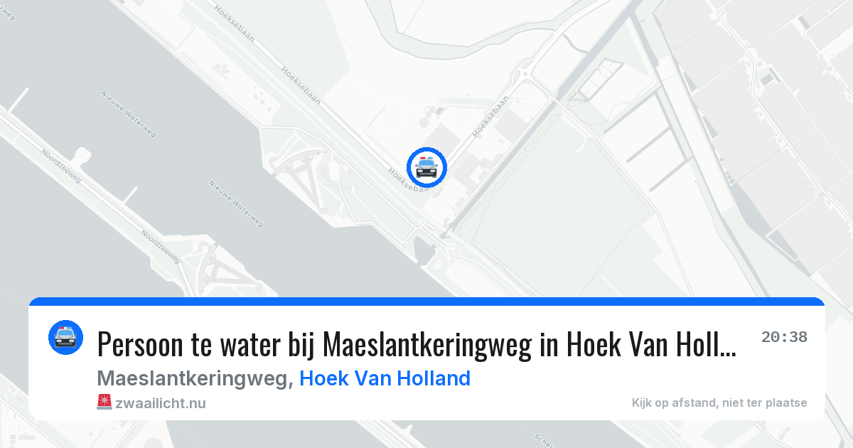 Persoon te water bij Maeslantkeringweg in Hoek Van Holland — 3 mei 2026