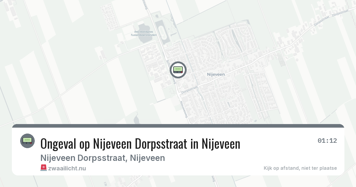 Ongeval op Nijeveen Dorpsstraat in Nijeveen — 9 feb 2026