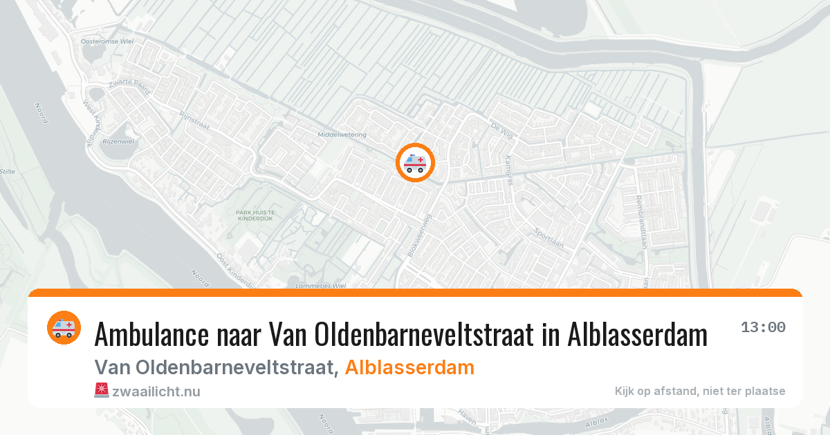 Ambulance naar Van Oldenbarneveltstraat in Alblasserdam — 24 jul 2026