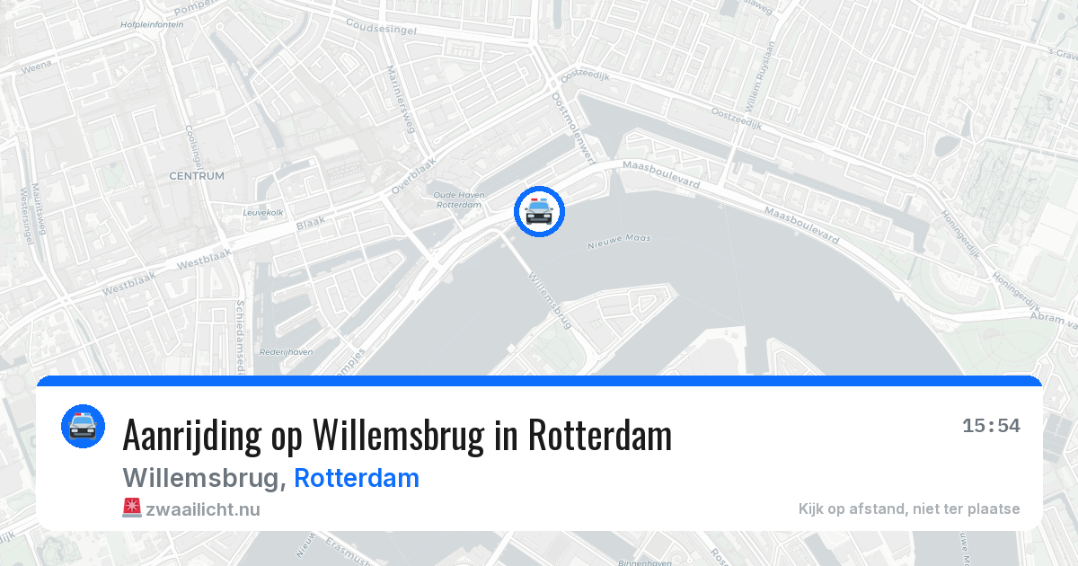 Aanrijding op Willemsbrug in Rotterdam — 22 jul 2026