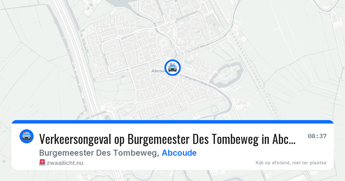 Verkeersongeval op Burgemeester Des Tombeweg in Abcoude — 12 feb 2026