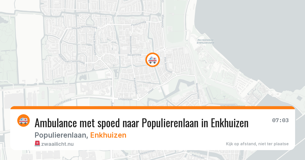 Ambulance met spoed naar Populierenlaan in Enkhuizen — 23 jan 2026