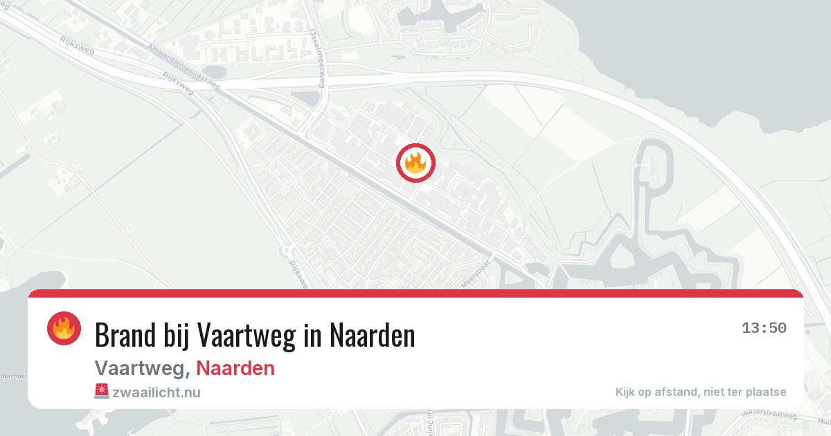 Brand bij Vaartweg in Naarden — 12 jul 2026