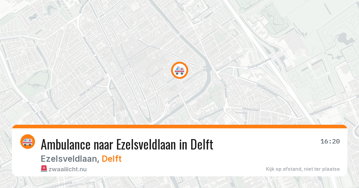Ambulance naar Ezelsveldlaan in Delft — 20 jul 2026