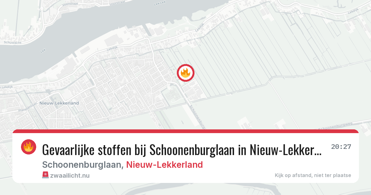 Gevaarlijke stoffen bij Schoonenburglaan in Nieuw-Lekkerland — 15 jul 2026