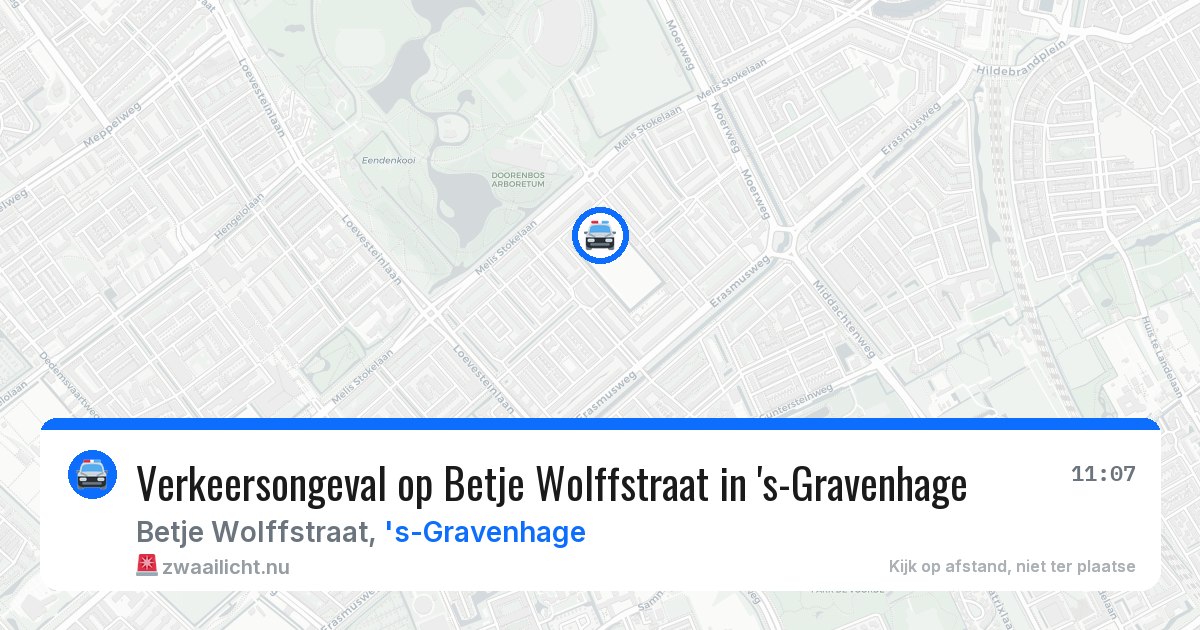 Verkeersongeval op Betje Wolffstraat in 's-Gravenhage — 20 mrt 2026