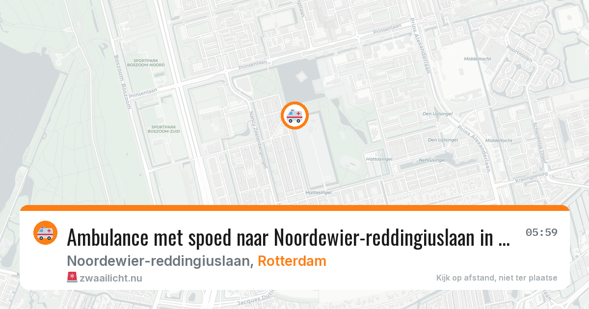 Ambulance met spoed naar Noordewier-reddingiuslaan in Rotterdam — 26 jul 2026
