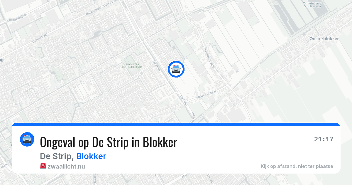 Ongeval op De Strip in Blokker — 19 jul 2026