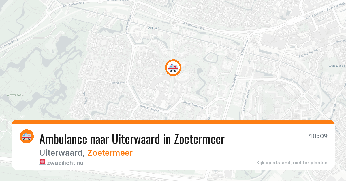 Ambulance naar Uiterwaard in Zoetermeer — 20 mei 2026