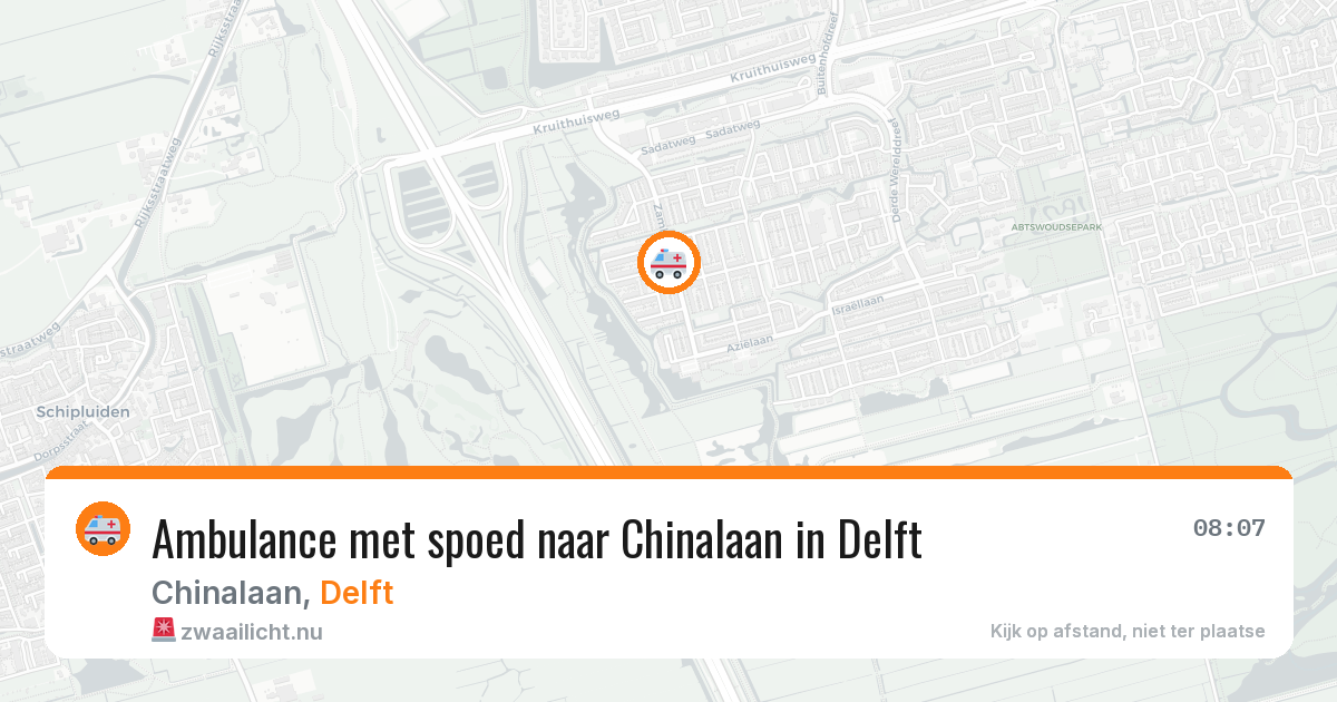 Ambulance met spoed naar Chinalaan in Delft — 26 jul 2026