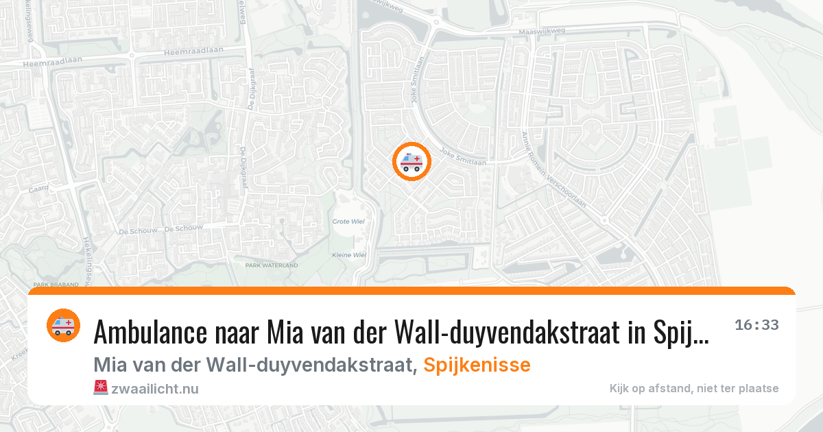 Ambulance naar Mia van der Wall-duyvendakstraat in Spijkenisse — 26 jul 2026