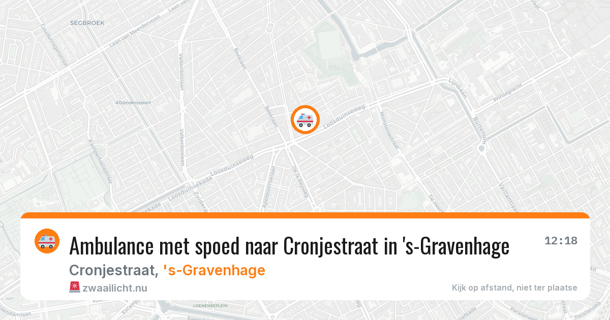 Ambulance met spoed naar Cronjestraat in 's-Gravenhage — 15 jul 2026
