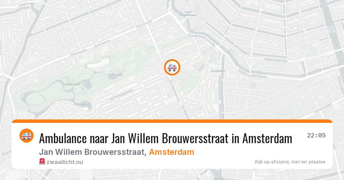 Ambulance naar Jan Willem Brouwersstraat in Amsterdam — 27 mrt 2026