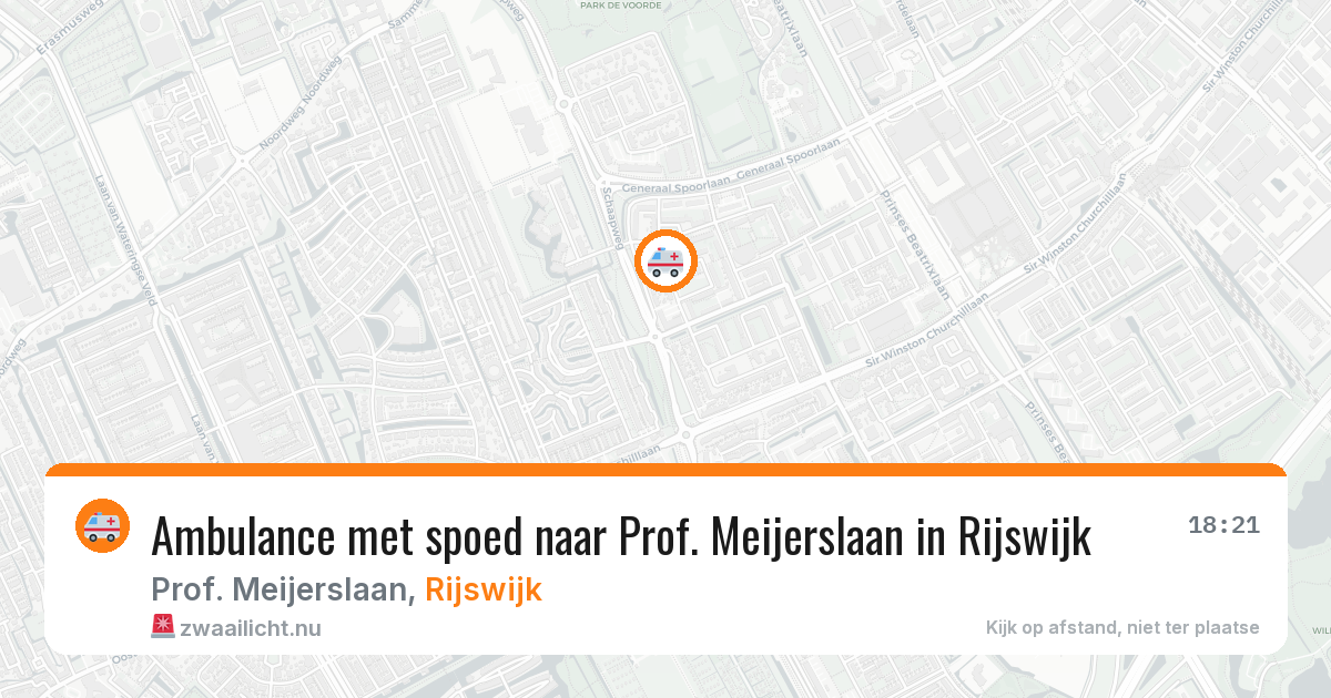 Ambulance met spoed naar Prof. Meijerslaan in Rijswijk — 20 jul 2026