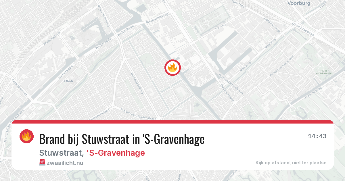 Brand bij Stuwstraat in 'S-Gravenhage — 8 jun 2026