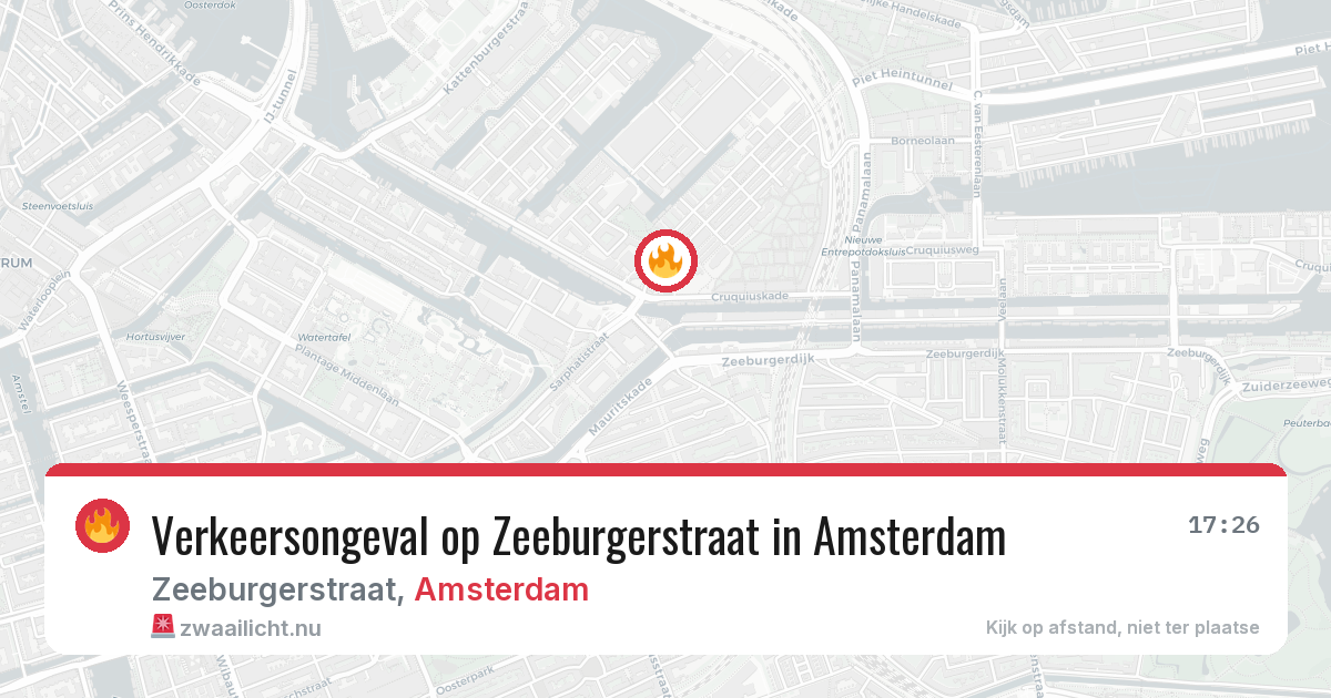 Verkeersongeval op Zeeburgerstraat in Amsterdam — 17 feb 2026